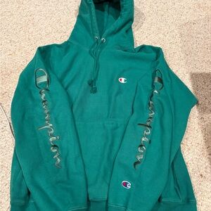 Champion Green Sweater with Embroidered Logo
